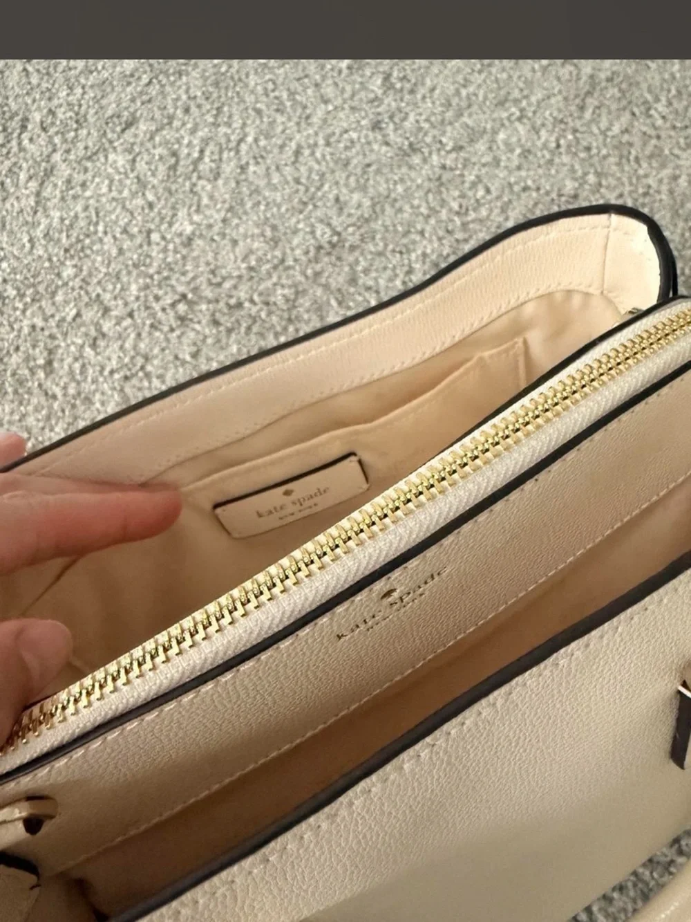 kate spade Cream Pebbled Leather Top-Handle Satchel